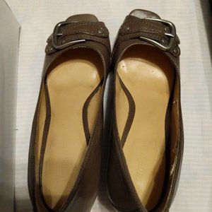 Nine West Dark Taupe/Grey Wedge Sandals
